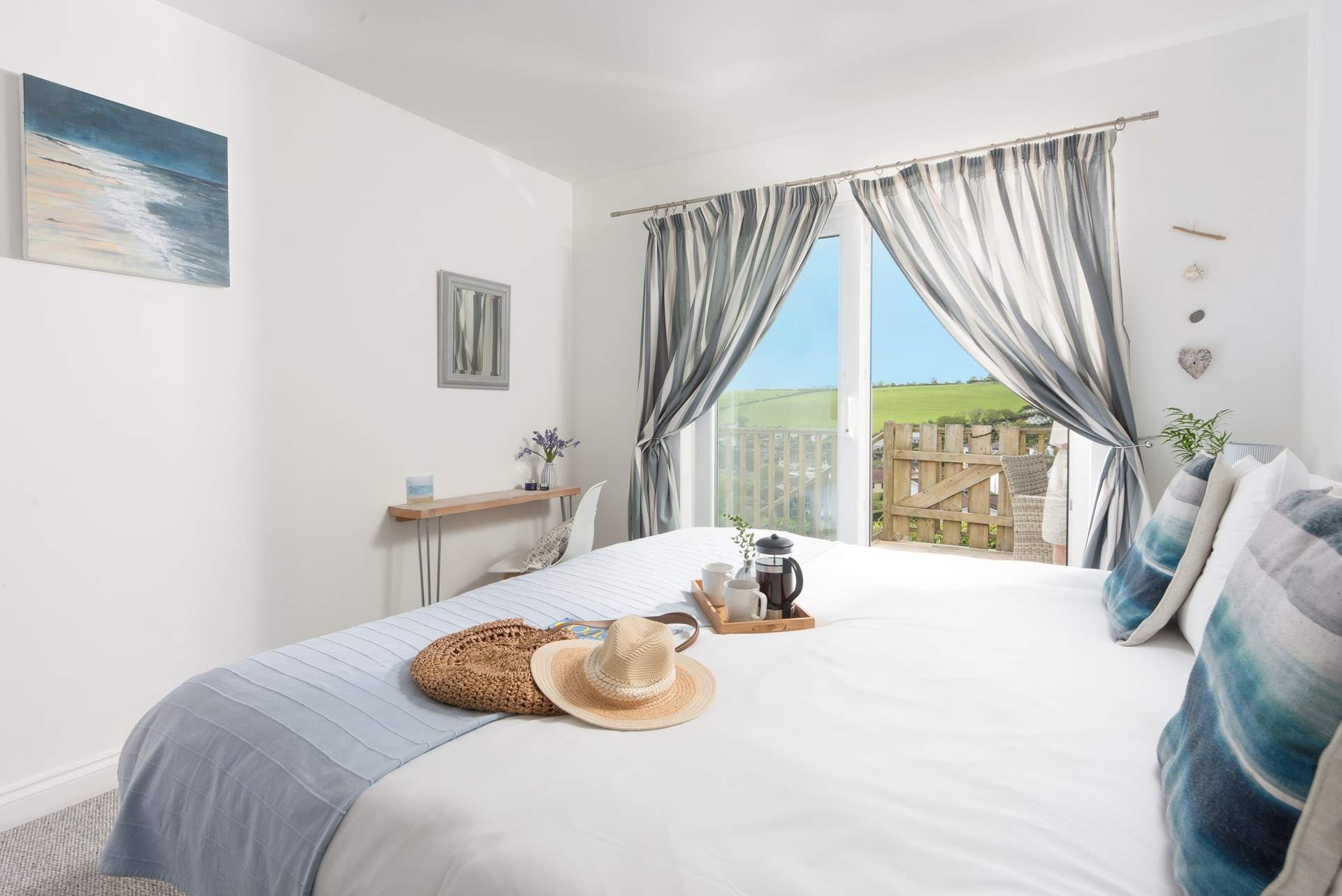 Beautifully styled in blue hues. 