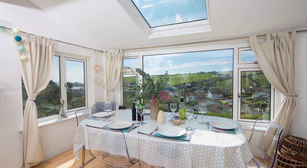 The big glass windows in the dining-area allow you to soak in the views whilst enjoying a delicious meal.