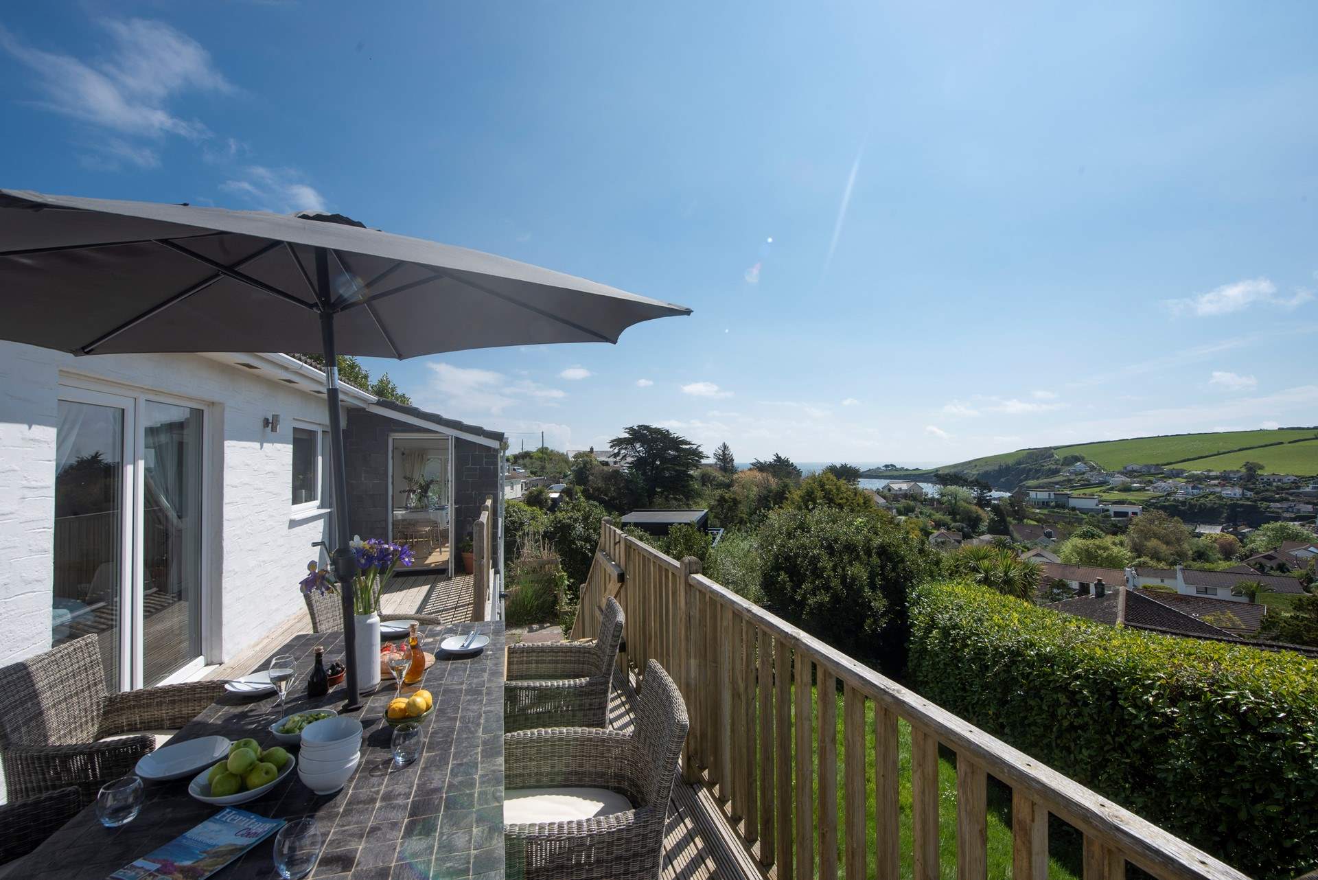 A lovely view from the wooden deck.