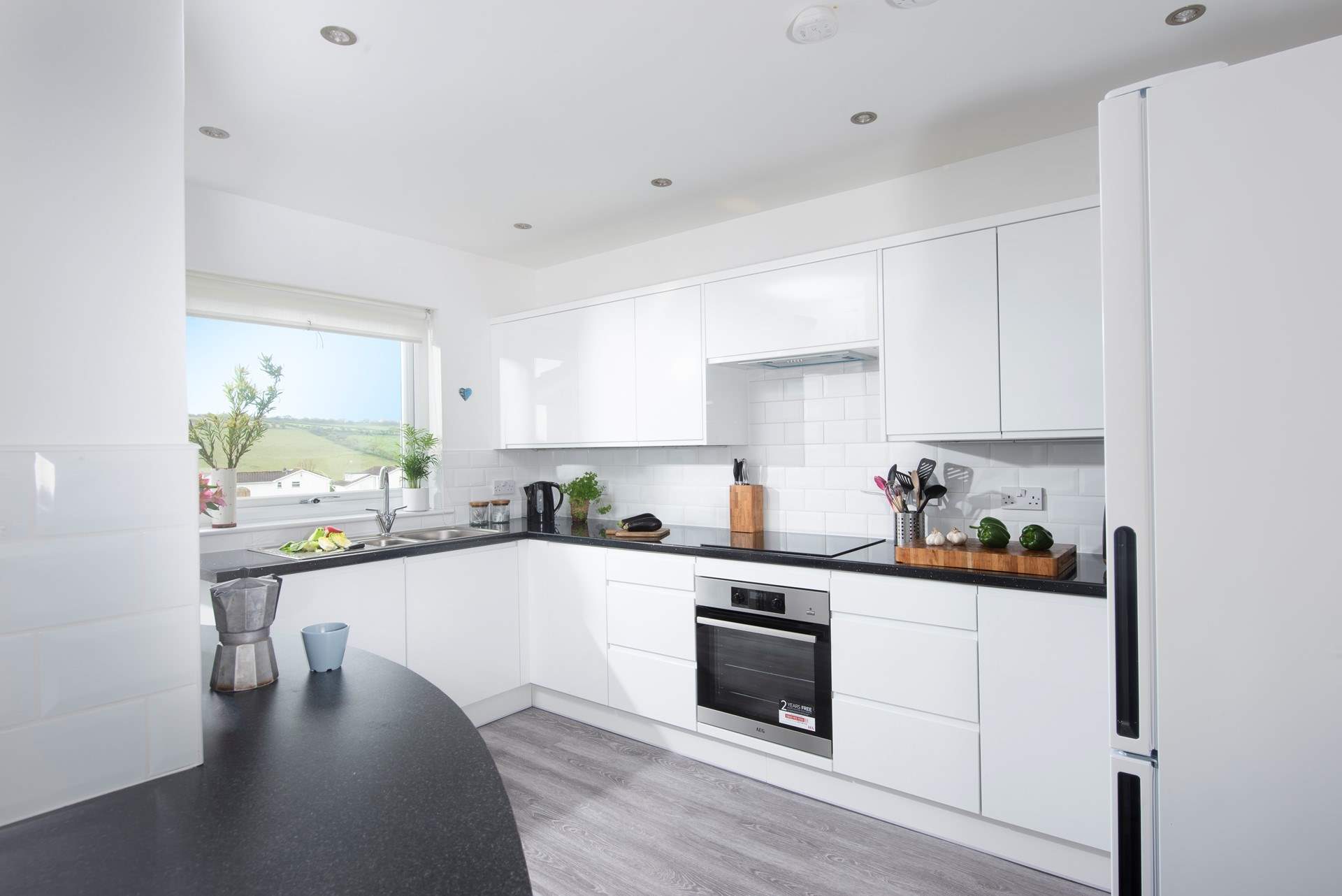 The kitchen-area is well equipped for home cooking.