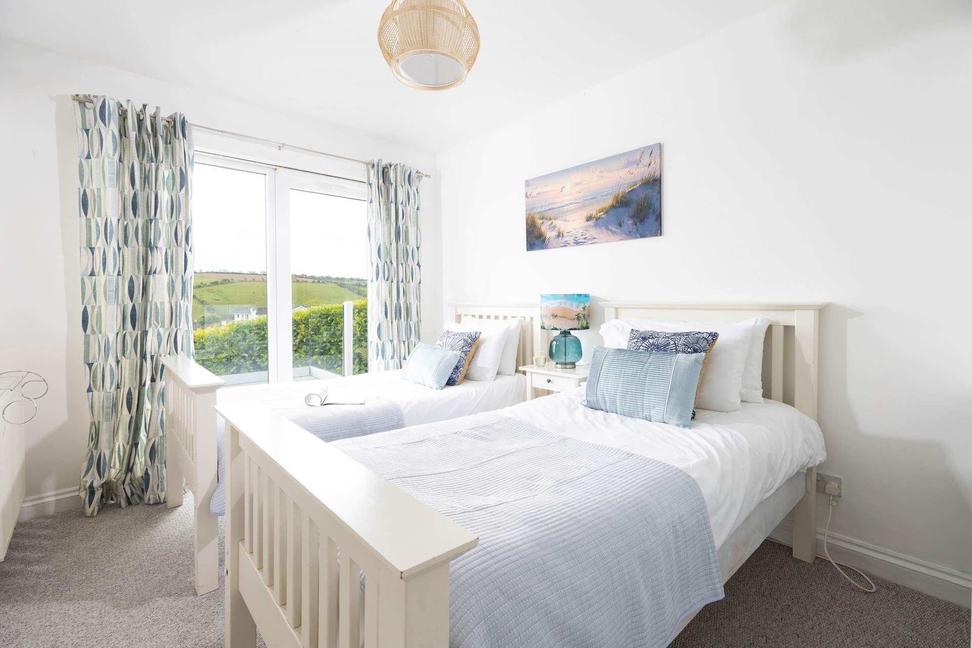 The twin bedroom is ideal for children or adults. 