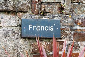 Francis' name plate.
