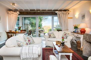 The cottage is very comfortable and boasts sea views and an enclosed garden.