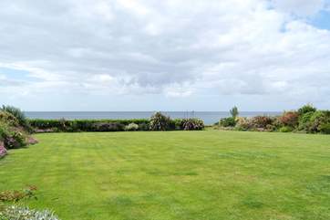 The large, enclosed garden.