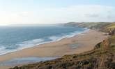 A footpath winds its way down the cliff to wonderful Long Sands below Tregantle Fort. - Thumbnail Image