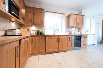 The kitchen looks out over the front garden.