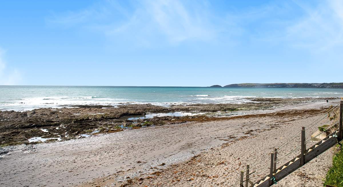 Steps lead from the garden gate, right onto the beach