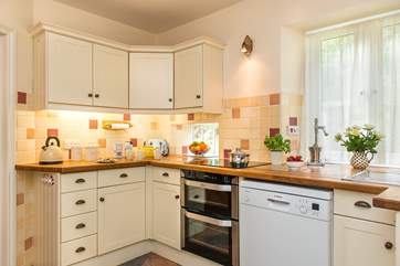 The well appointed kitchen.