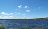 Looking back from the footpath which circles the reservoir, Mount Wise Cottage is just visible in the distance (left of centre in the photograph). - Thumbnail Image