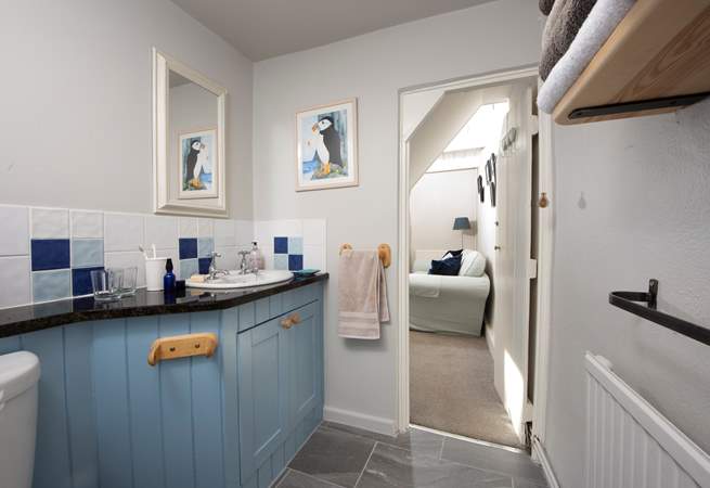 Calming greys and coastal hues.