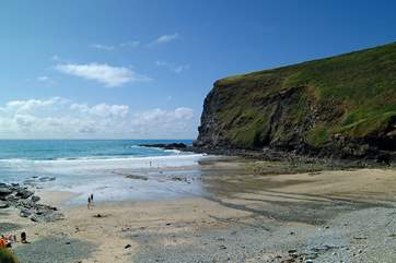 The beach at Crackington Haven.