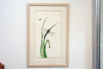 Work by a local artist is on display throughout the cottage.