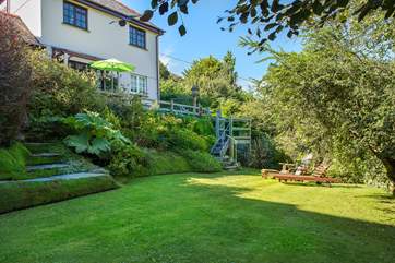 Lowarth, the ground floor apartment, enjoys views over the garden.