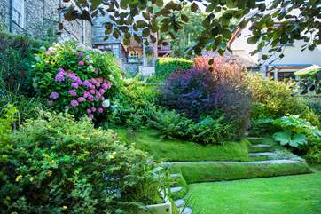 The garden offers a choice of places to sit out.