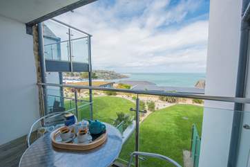 The view from Porthia Blue to St Ives.