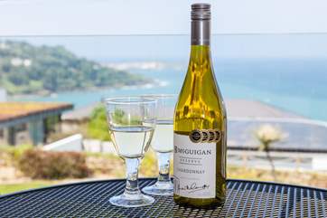 The balcony is the perfect spot for a glass of wine.