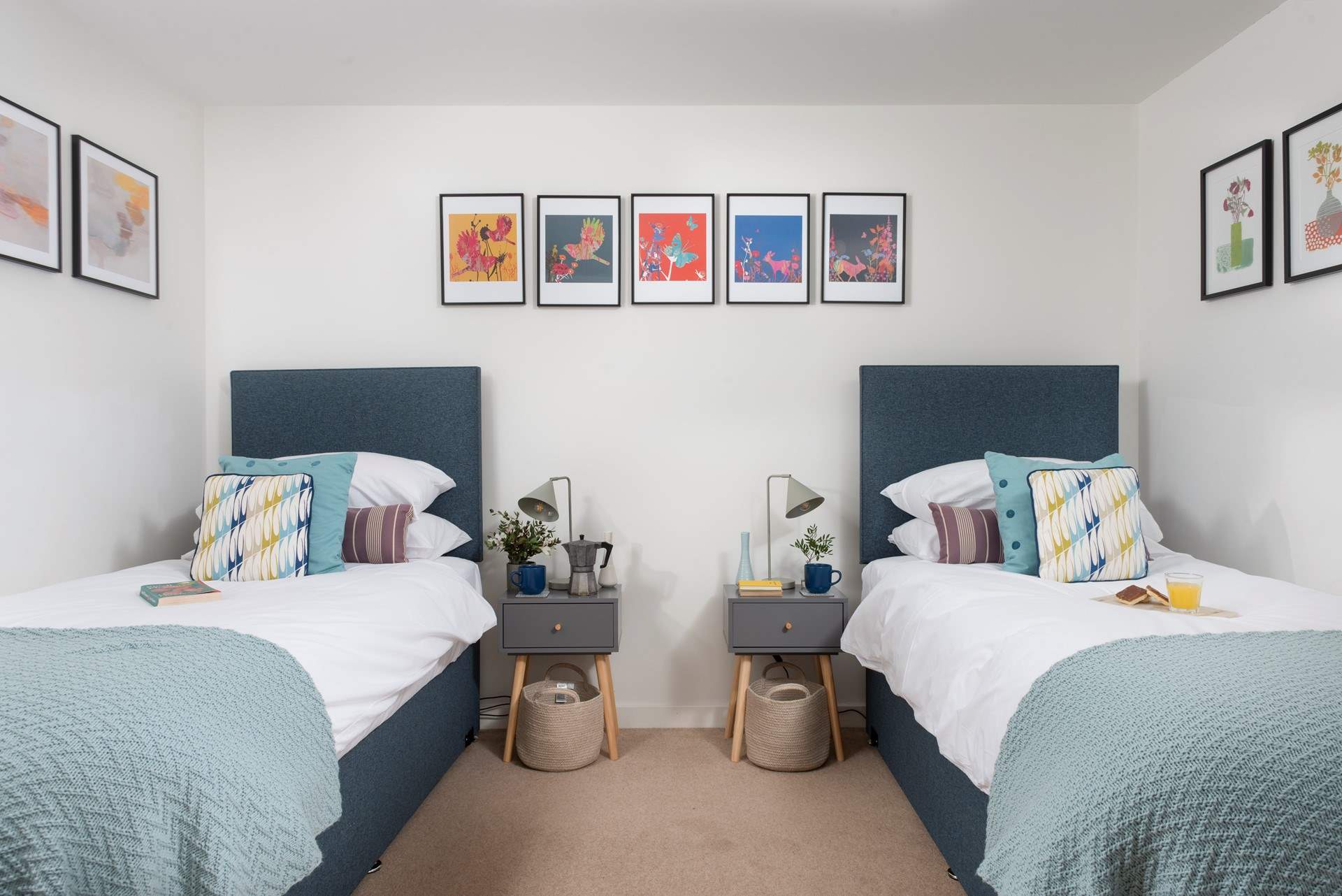 Bedroom 2 with comfortable 'zip and link' beds which can be made up as a super-king or 2 singles.