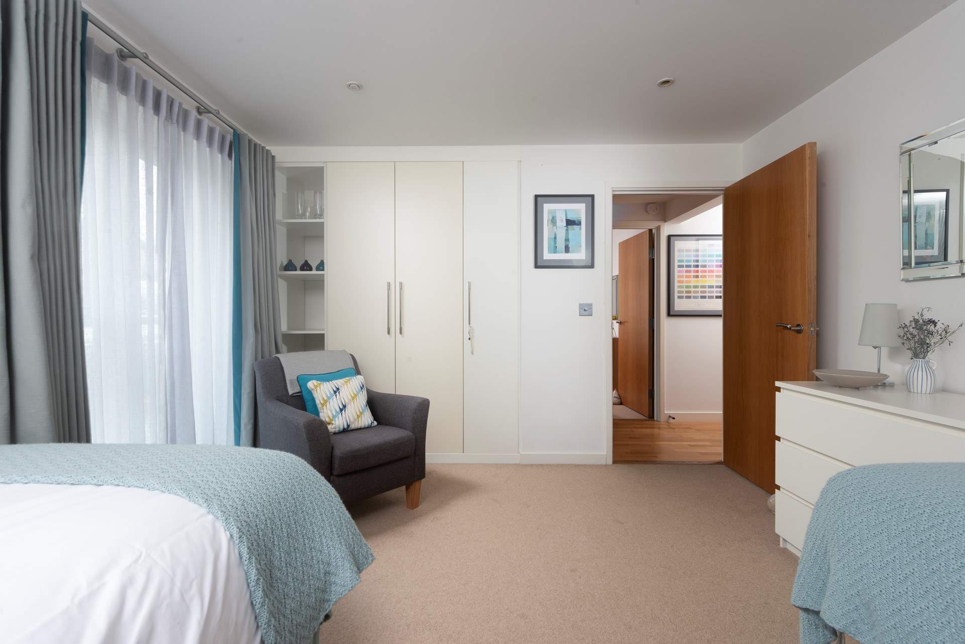 Lovely furnishings in bedroom 2.