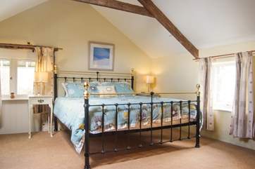 A super-king size bed (6') to stretch out in.