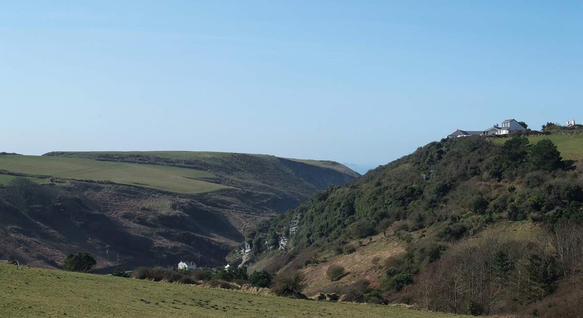 The lovely valley leading down to Trebarwith Strand.