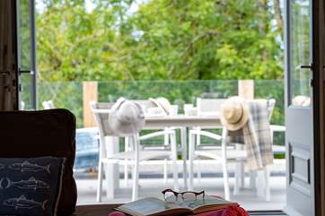 Looking out towards the balcony/terrace.