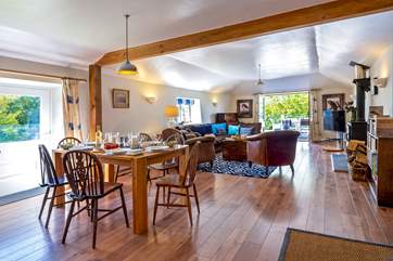 For the open plan living-room you have direct access to the balcony/terrace area.