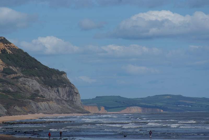 A view along the Jurassic Coast from Charmouth - the fossil collecting beach!