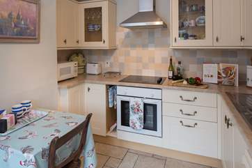 The well-equipped kitchen has all that you will need to create a holiday treat.