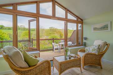 The garden-room is a wonderful place to relax and watch the wildlife in the garden and on the hillside beyond.