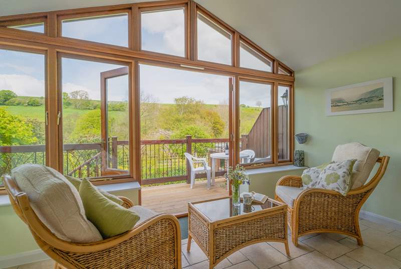 The garden-room is a wonderful place to relax and watch the wildlife in the garden and on the hillside beyond.