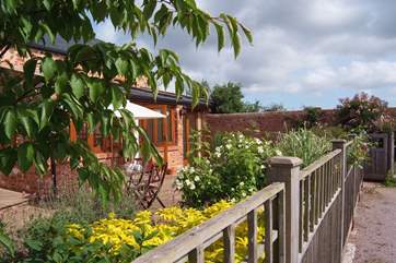 A view of the sheltered front garden.