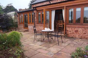 The courtyard garden is sheltered and fully enclosed.