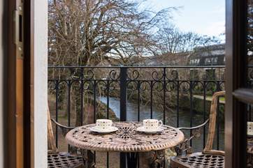 Morning coffee on the balcony...lovely at any time of year.