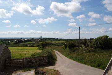 The view towards Crowan Church from the living-room.