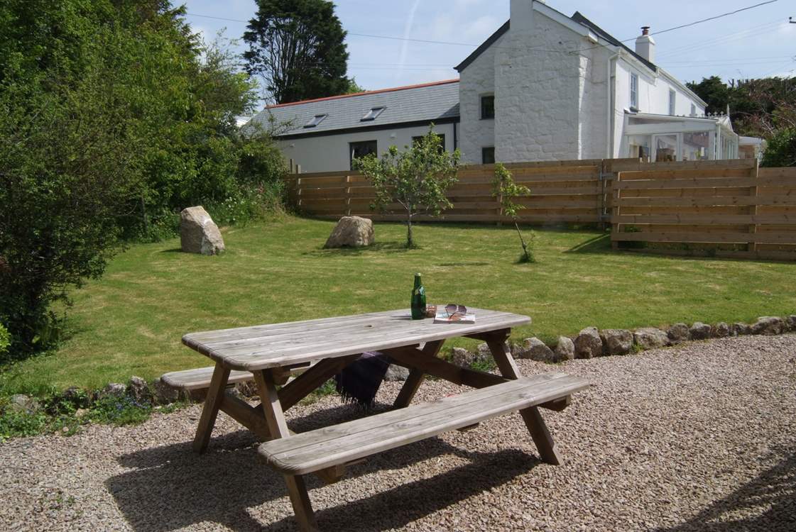 The back garden is a sheltered spot.