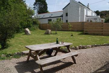 The back garden is a sheltered spot.