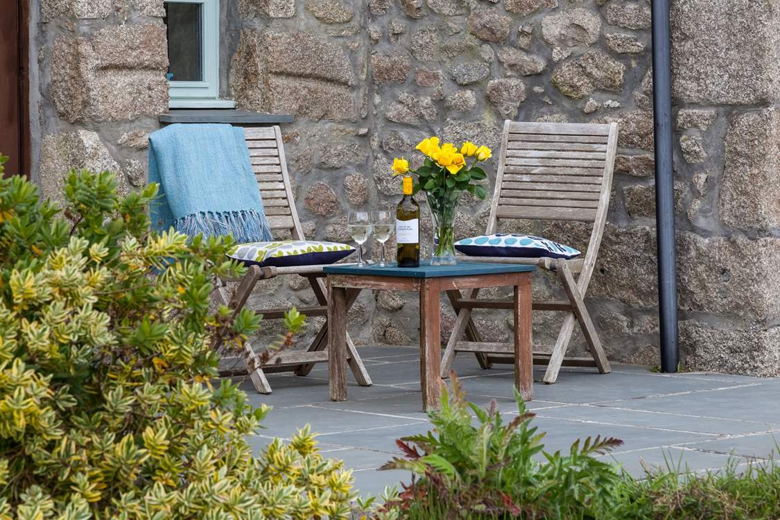 The patio is the perfect little spot for your morning coffee or after dinner tipple.