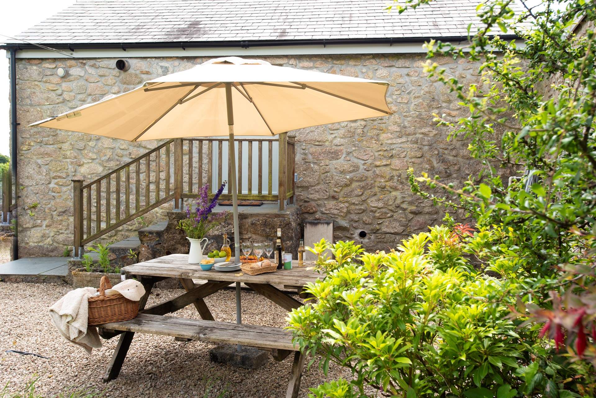 Your rear garden is a sheltered spot.