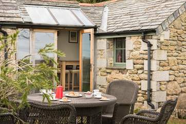 The courtyard outside is a lovely place for meals.