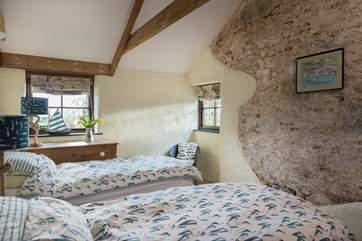 Natural stone throughout the cottage.