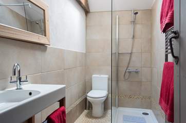 The family shower-room has a big walk-in shower.