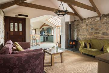 Looking from the sitting-area towards the kitchen and dining-areas.