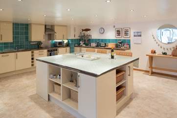 The large breakfast-bar in the kitchen.