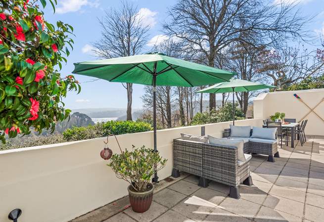 Glimpses of the River Dart from the spacious patio area.