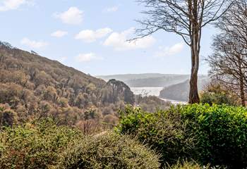 What a view! You can just see the railway line where the steam train runs along.
