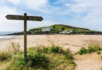South Devon is home to some glorious beaches - this is Bigbury looking across to Burgh Island.