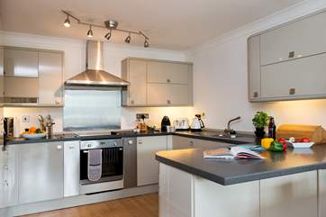 The stylish kitchen.