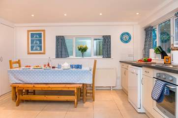 The kitchen is delightful and well-equipped.