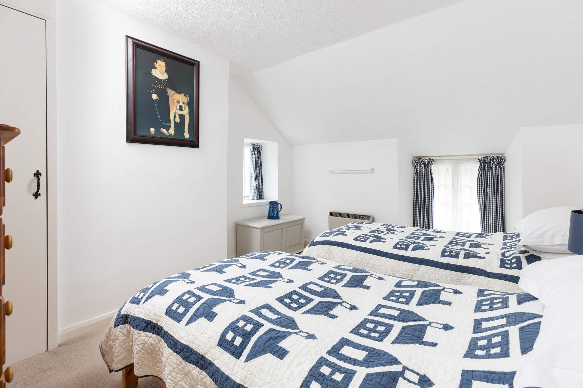 The charming twin bedroom, Bedroom 2, is on the first floor.