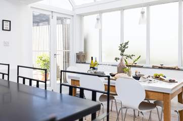 If you have a full house the table can be extended so you can all dine together